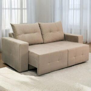 Estofado Retratil Havai 180 2x90 Veludo Azul EN