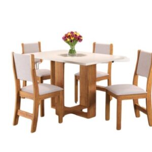 Mesa de Jantar Magic 1.20×0.80 Com 4 Cadeiras Sol Veludo E