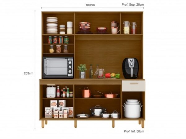 Armário Kit de Cozinha Núria 9 Portas 1 Gaveta E - Image 3