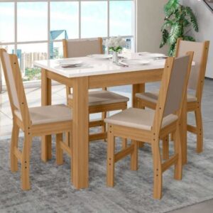 Mesa de Jantar Bellagio Com 4 Cadeiras Clara E
