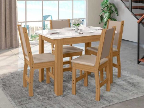 Mesa de Jantar Bellagio Com 4 Cadeiras Clara E