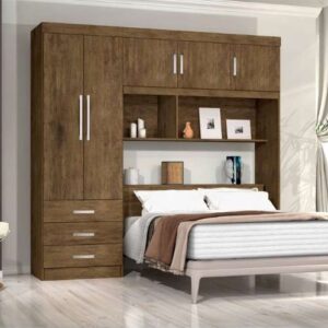 Guarda-roupa Cabeceira Casal Cancun 140 5P e 3G EN