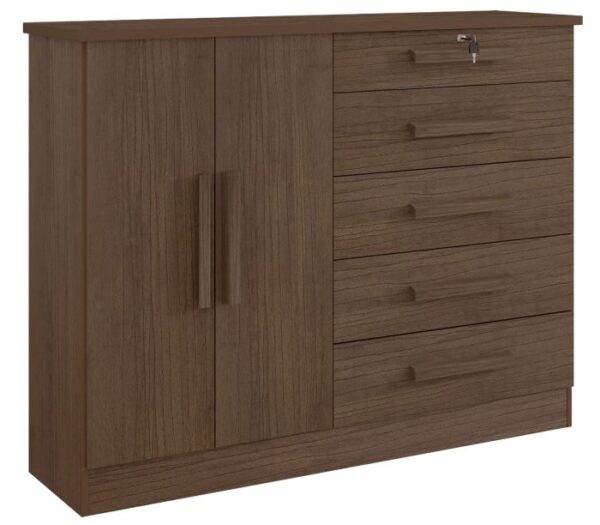 Cômoda sapateira New Athos 5 gavetas 2 portas E