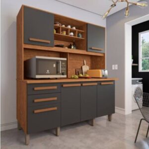 Armário Kit de Cozinha Luna 6 Portas 2 Gavetas E