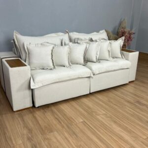 Sofá Cama Retrátil Reclinável Gabriella 2,50m – Linho E