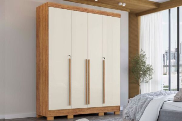 Guarda-Roupa Domus 4 portas com pés e chave