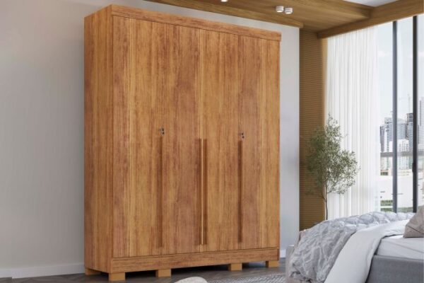 Guarda-Roupa Domus 4 portas com pés e chave - Imagem 3