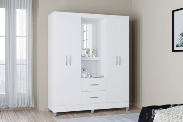 Guarda-roupa Capelinha Córdoba 4P e 2G c/ Espelho EN