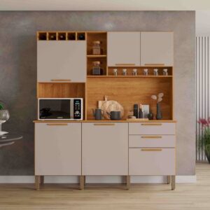 15391.Kit Cozinha New Topazio 6P2G Cinamomo.Off White EN