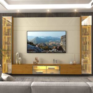 Home Luminare Reflecta com 2 Torres com LED e Espelho - 2,93m Tv 85''