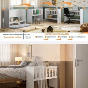 Miniberço Multifuncional Rubi 5 em 1 EN