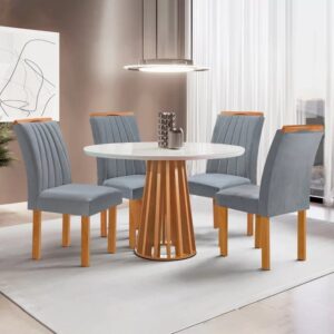 Mesa Berlim 100cm c/ 4 Cadeiras Marselha EN